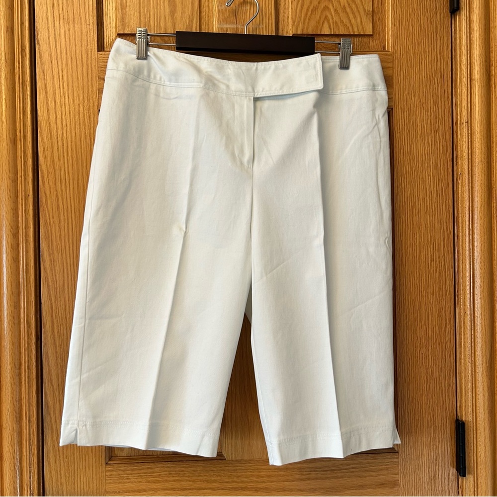 Pantology Women's 16 White Bermuda Shorts Cotton Summer Dressy‎ Plus